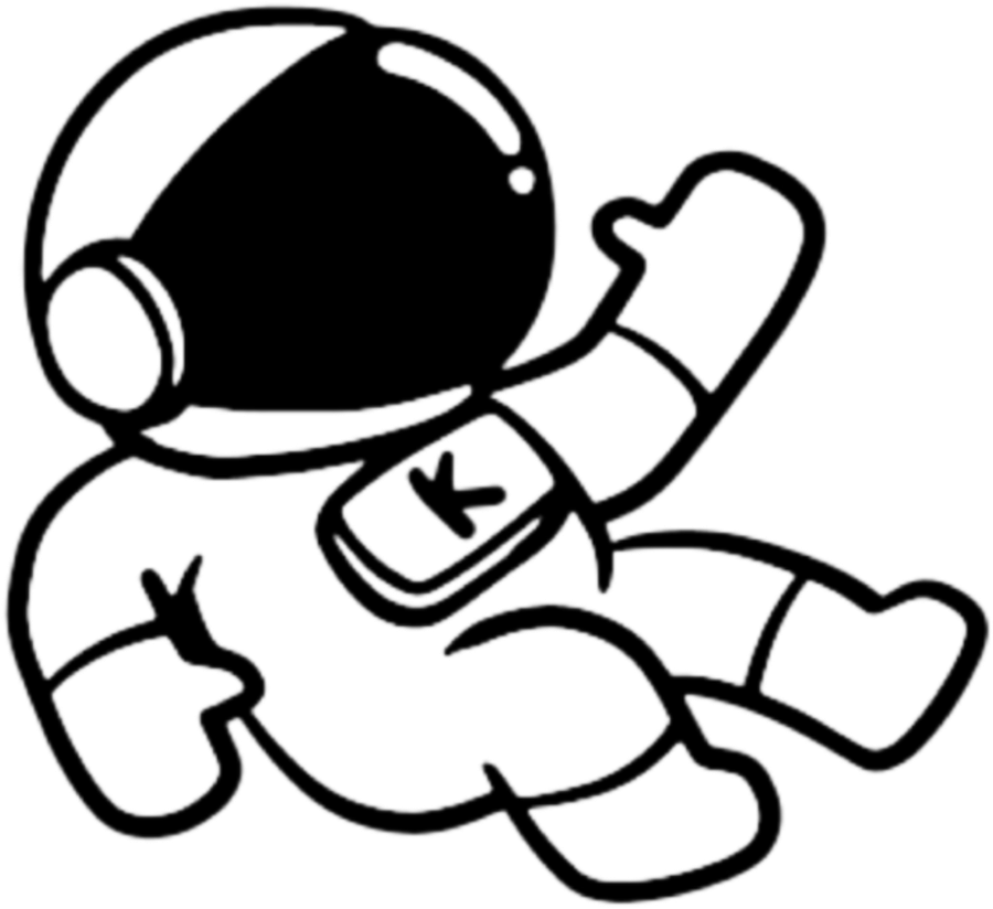 Little K, the KOKONUT astronaut, drifting down through the story